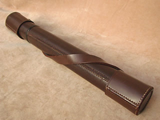 J H Steward 2 draw Rifleman telescope  with linked leather end caps